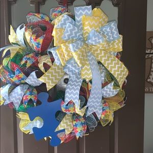 Autism awareness wreath